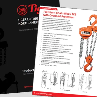 Tiger Lifting product catalogue cover